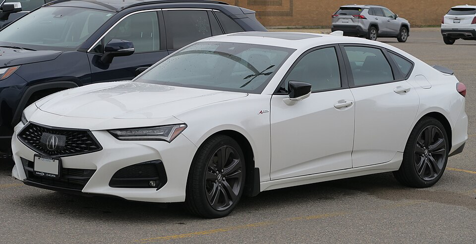 2022 Acura TLX A-Spec in Platinum White Pearl, front left, 2025-05-17