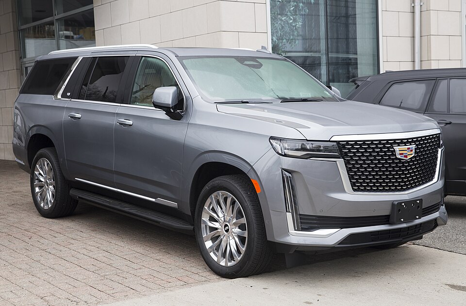 2021 Cadillac Escalade ESV 4WD Premium Luxury in Satin Steel Metallic, front right