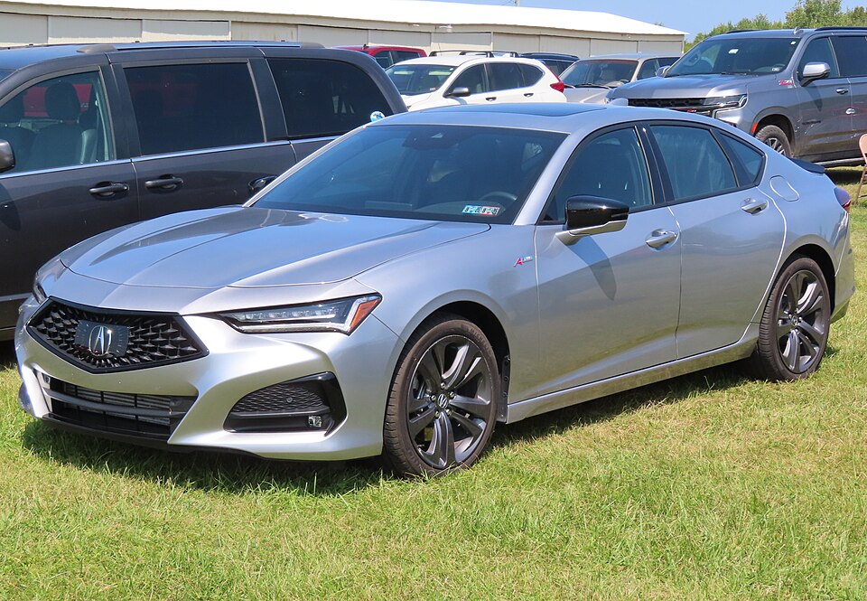 2023 Acura TLX SH-AWD with A-Spec package, front left, 08-24-2024