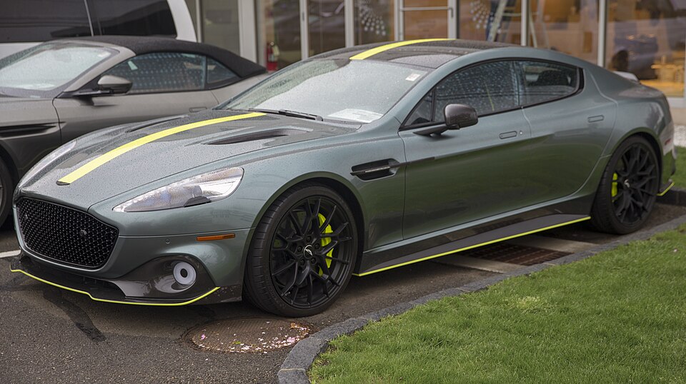 2019 Aston Martin Rapide AMR in Stirling Green, front left