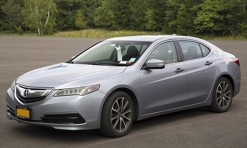 2016 Acura TLX V6 in Slate Silver Metallic, front left