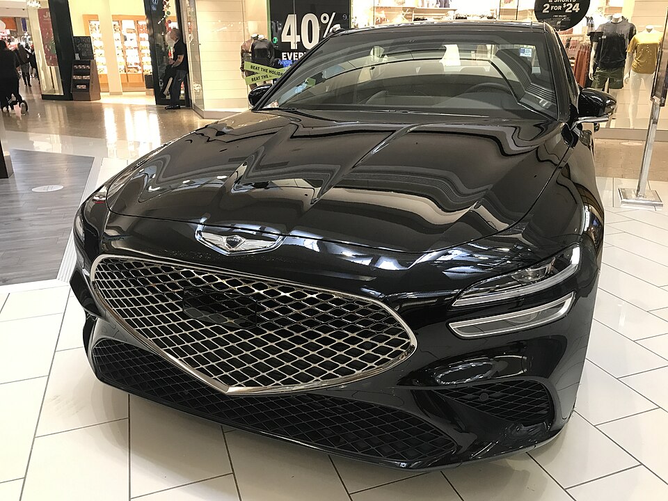 2022 Genesis G70 displayed at Westfarms Mall November 2021