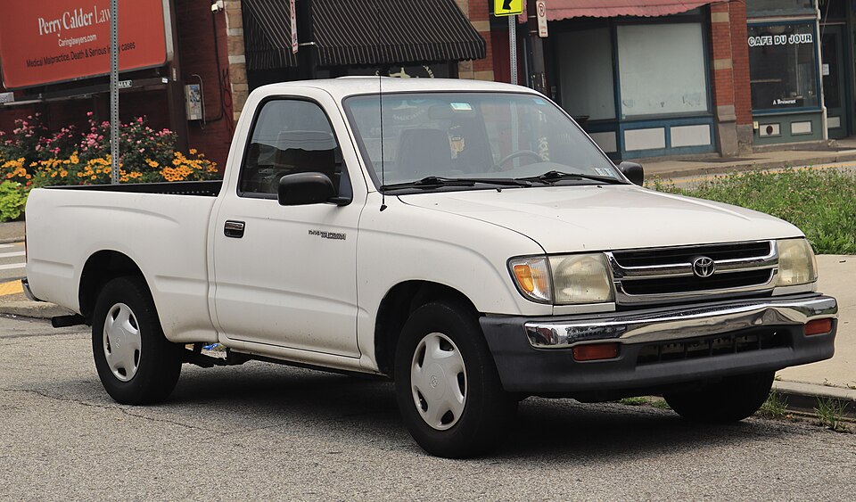 1999 Toyota Tacoma Regular Cab in Natural White, front right, 07-17-2026