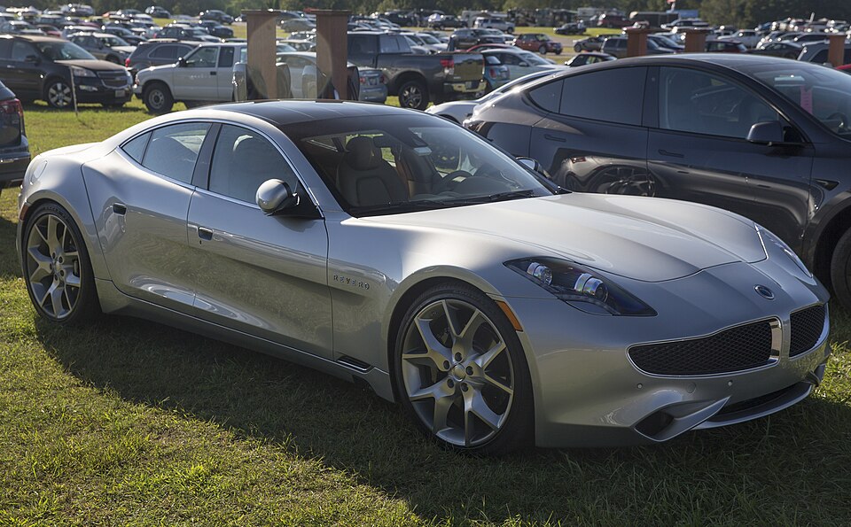 2019 Karma Revero in Silver, front right (Lime Rock)