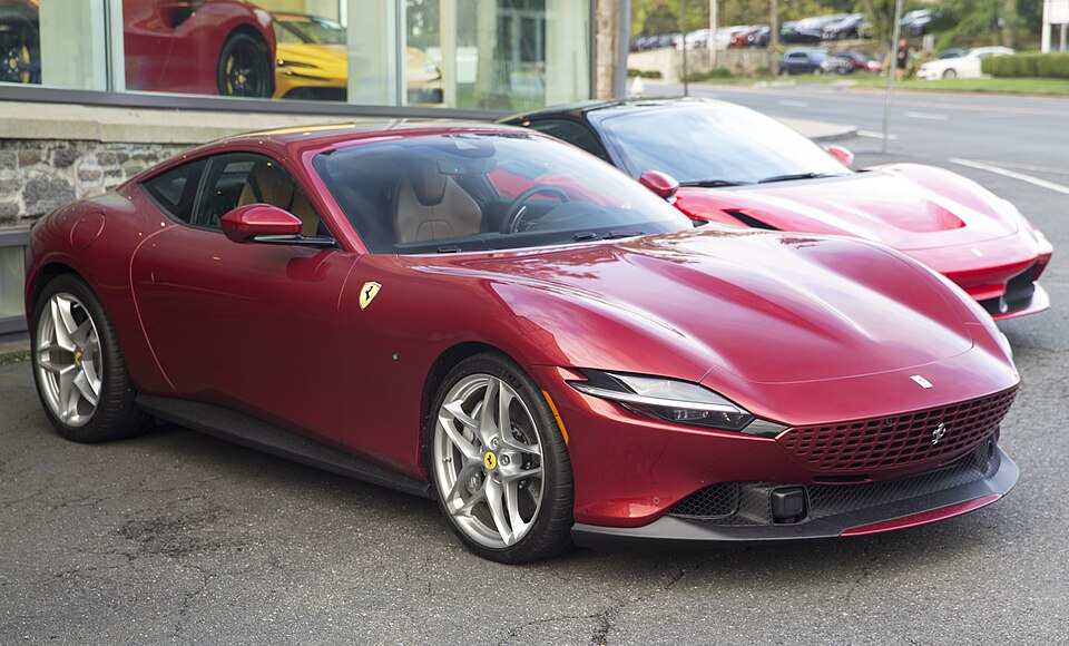 2021 Ferrari Roma in Rosso Fiorano, front right