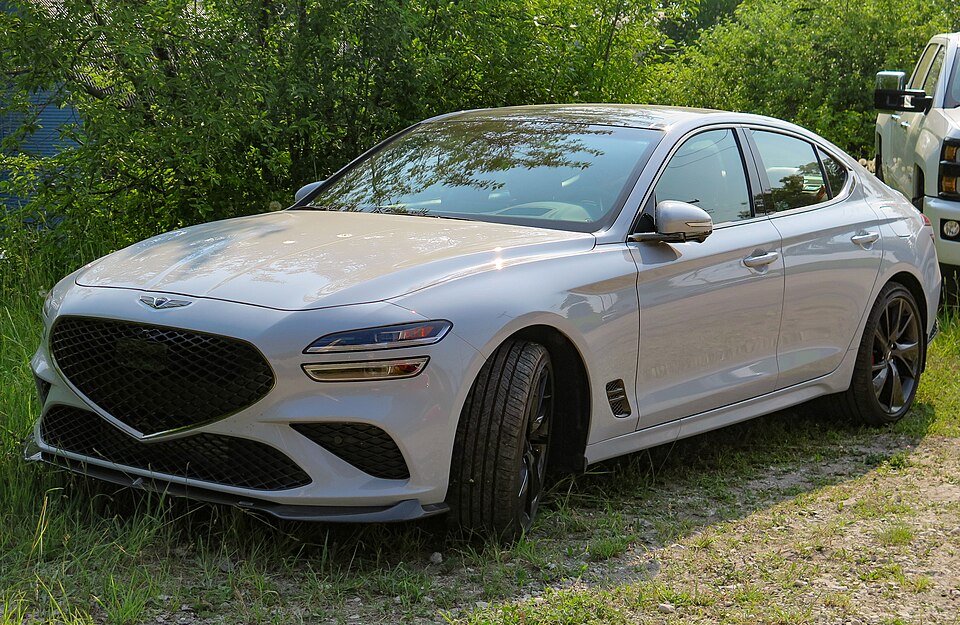 2023 Genesis G70 3.3T Sport Prestige AWD in Siberian Ice, Front Left (St. Ignace 2023)