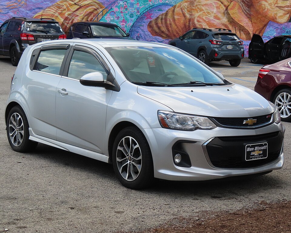 2017 Chevrolet Sonic LT hatchback, front right, 06-21-2026