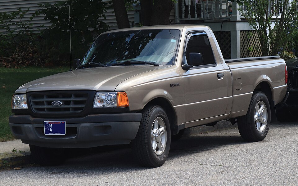 2003 Ford Ranger XL Regular Cab in Arizona Beige Metallic, front left, 07-04-2026
