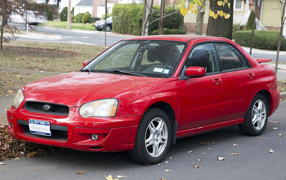 2004 Subaru Impreza 2.5 RS sedan in San Remo Red, front left