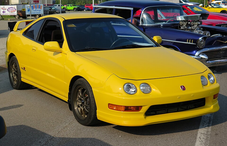 2001 Acura Integra Type-R in Phoenix Yellow, Front Right (St. Ignace 2023)