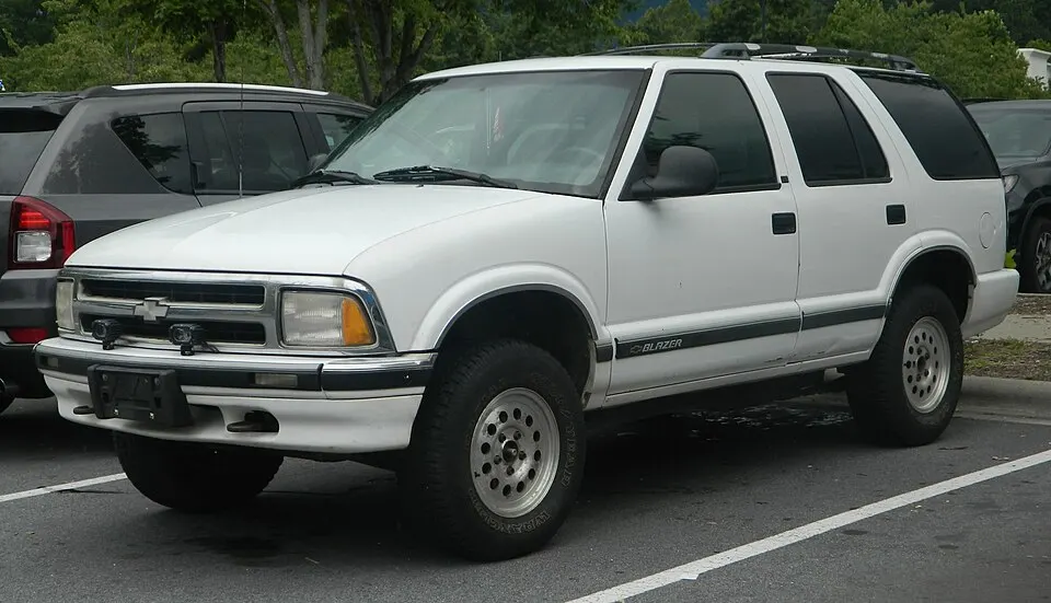 1997 Chevrolet Blazer, front left, 07-25-2026, photographed in United States