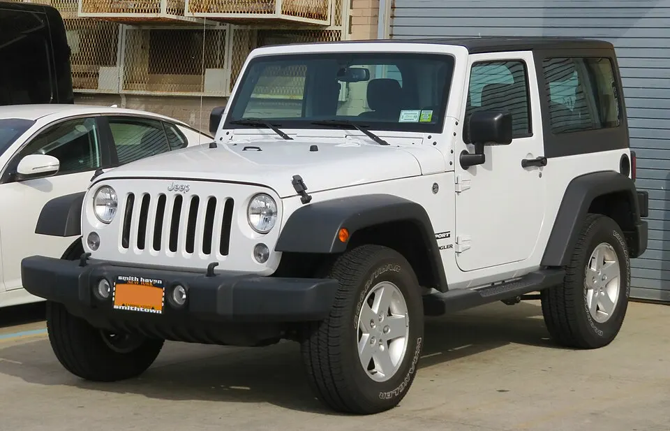 2017 Jeep Wrangler Sport front 3.13.19, photographed in United States