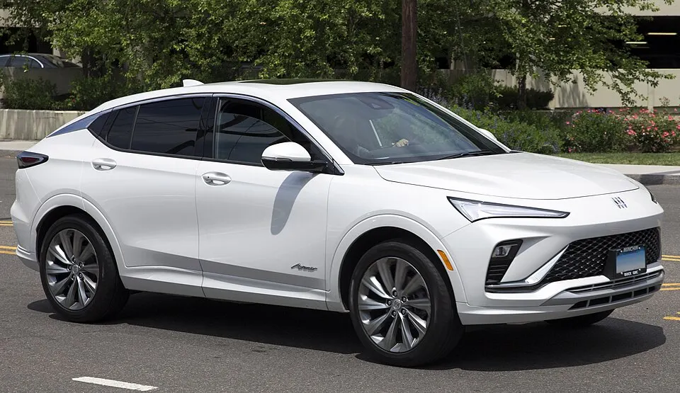2024 Buick Envista Avenir in Summit White, front right, photographed in United States