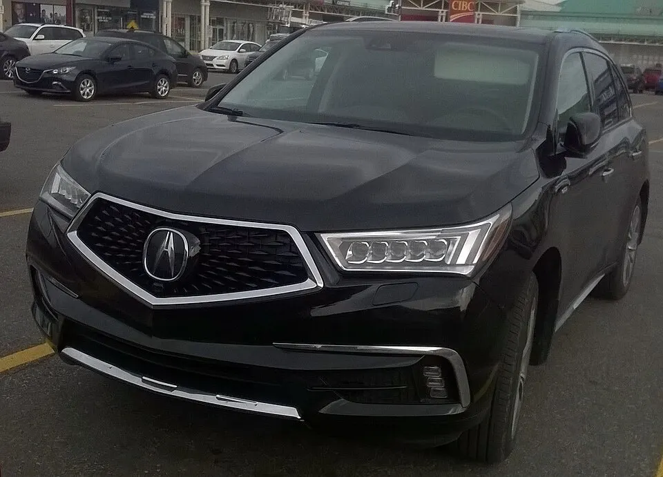 2017 Acura MDX Hybrid in Black, front, photographed in Canada