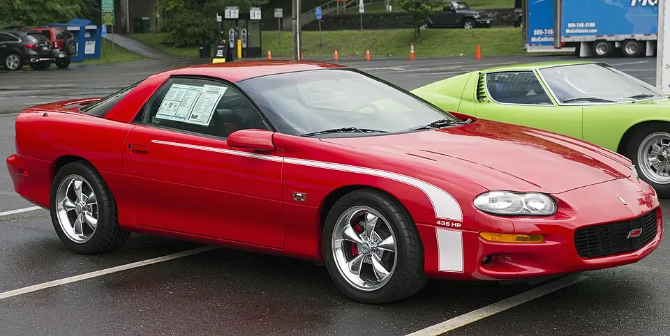 2002 Chevrolet Camaro GMMG Berger Hot Rod Edition in Bright Rally Red, front right, photographed in United States