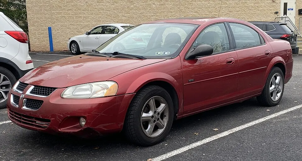 2006 Dodge Stratus SXT in Inferno Red, front left, 09-25-2023, photographed in United States