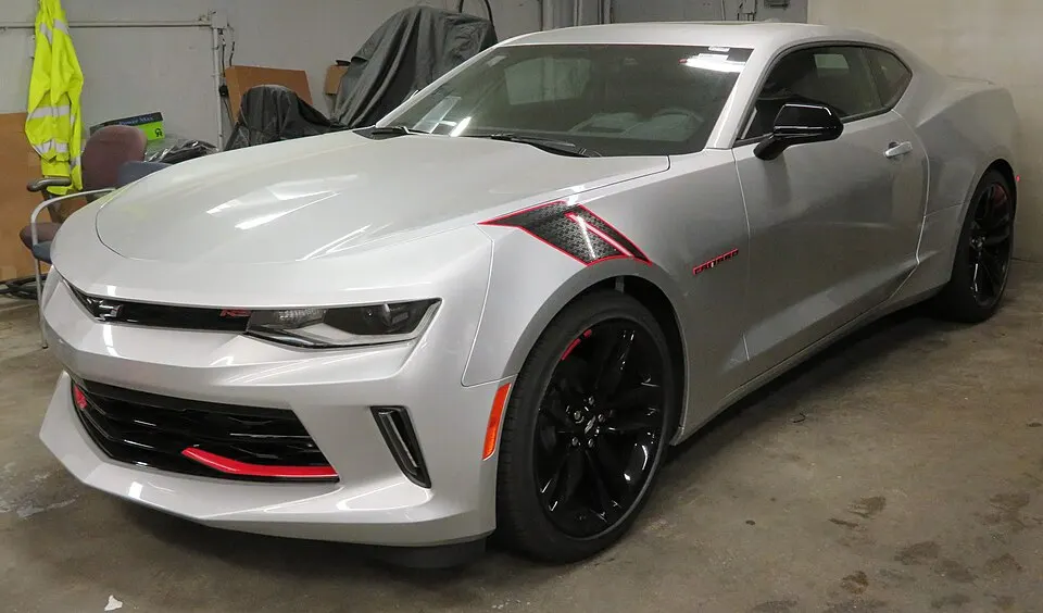 2018 Chevrolet Camaro RS LT coupe front 5.31.18, photographed in United States