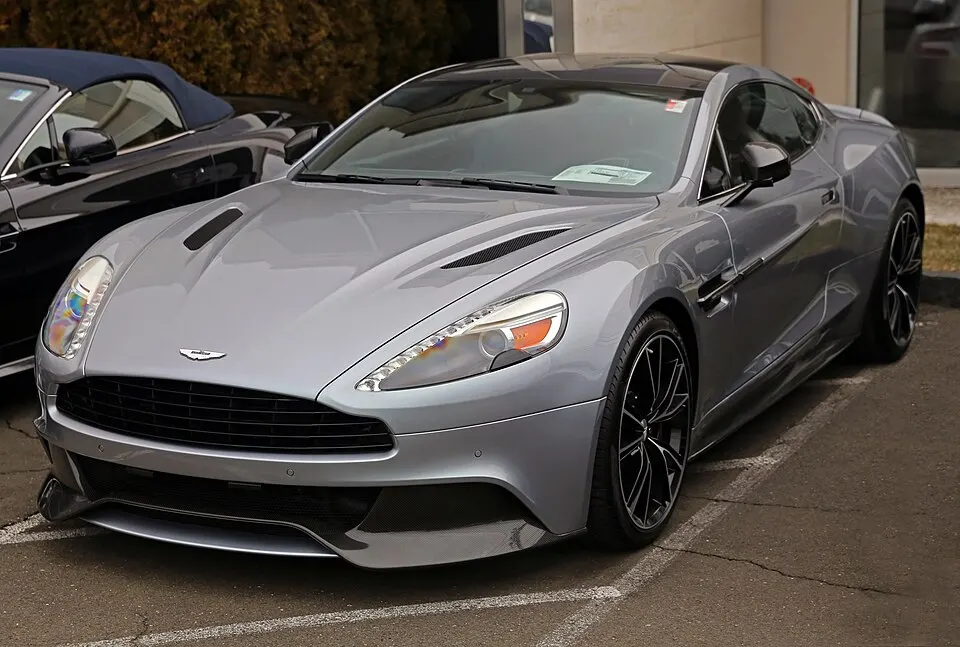 2014 Aston Martin Vanquish, skyfall silver, photographed in United States