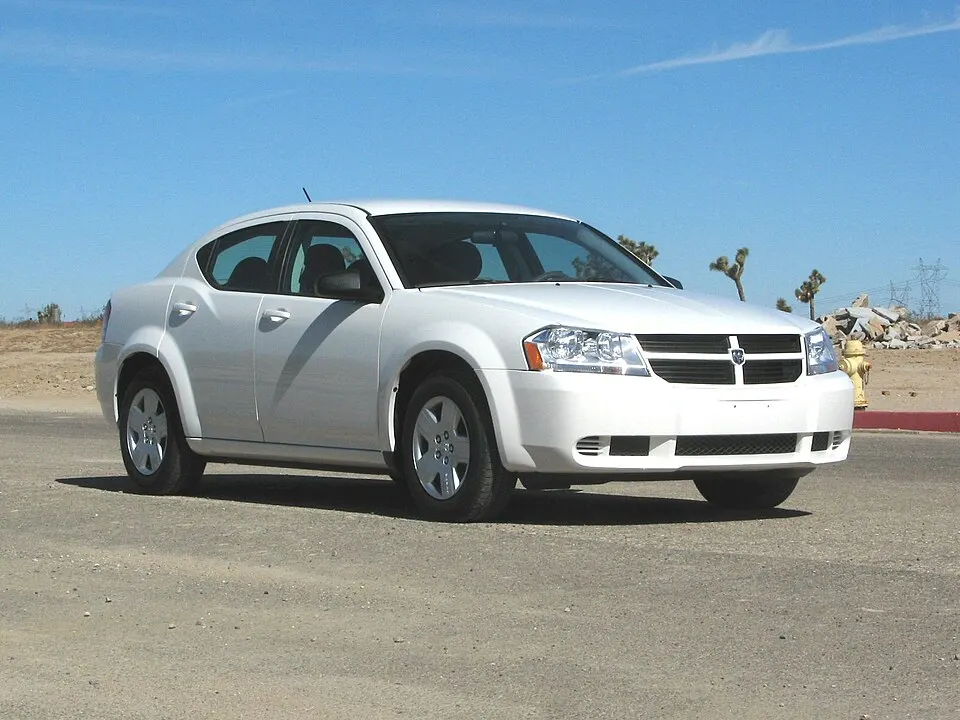 2008 Dodge Avenger sedan -- NHTSA 01, photographed in United States