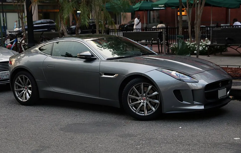 2015 Jaguar F-type coupé, front right, photographed in United States