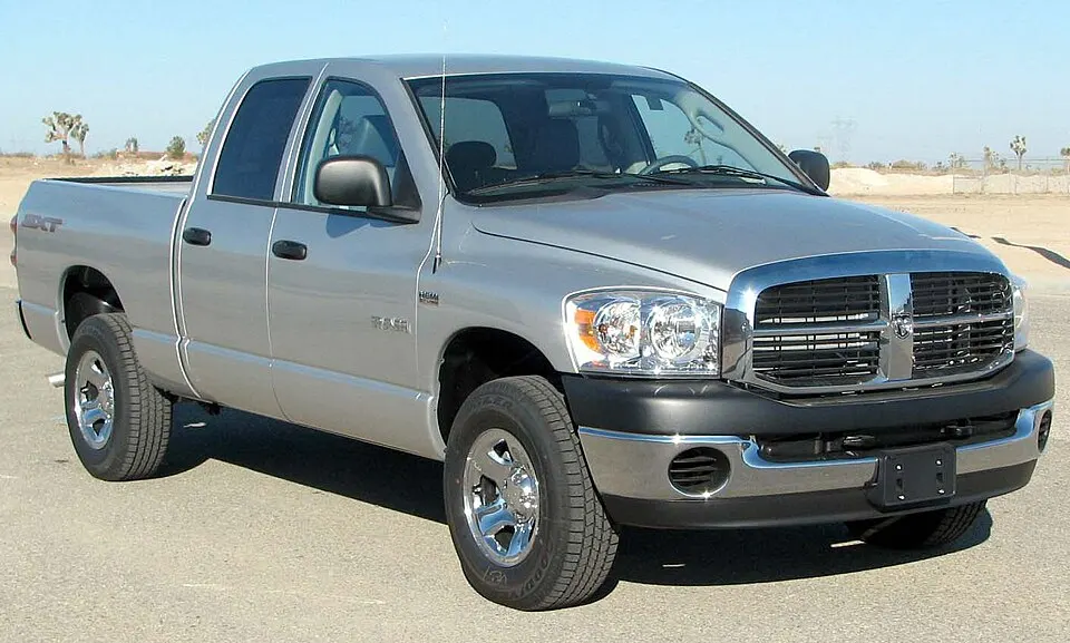 2008 Dodge RAM 1500 SXT 4-door pickup -- NHTSA 01, photographed in United States