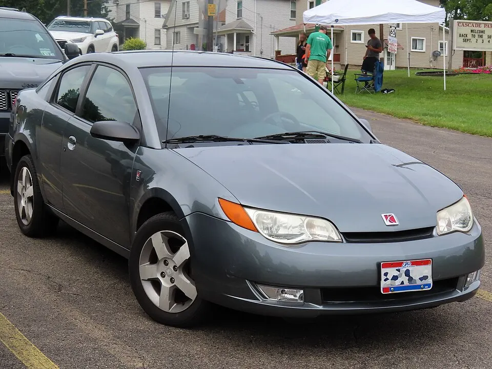 2007 Saturn ION•3 quad coupe, front right, 09-03-2022, photographed in United States