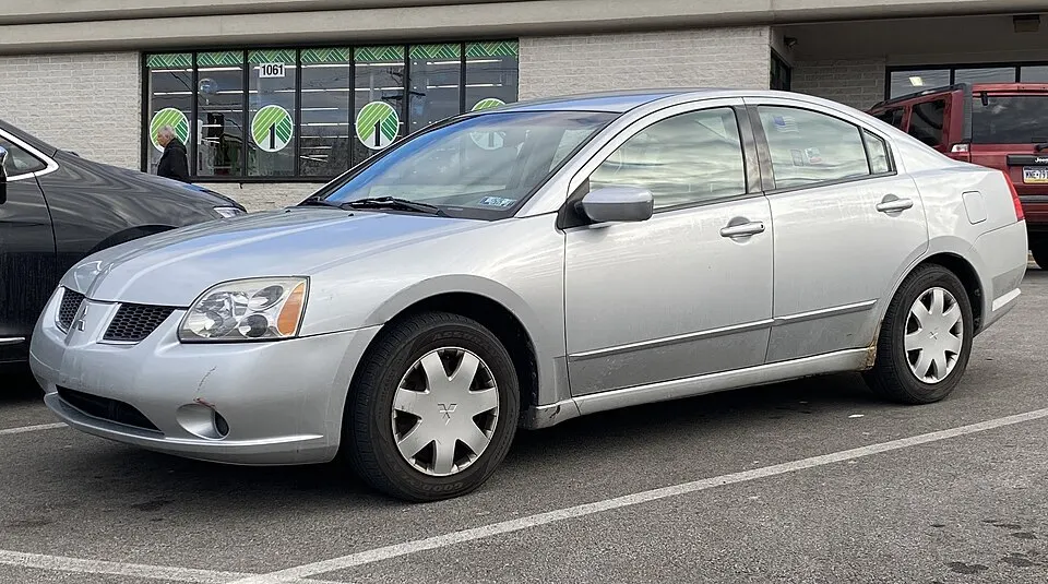 2004 Mitsubishi Galant ES in Sterling Silver Metallic, front left, 12-26-2024, photographed in United States