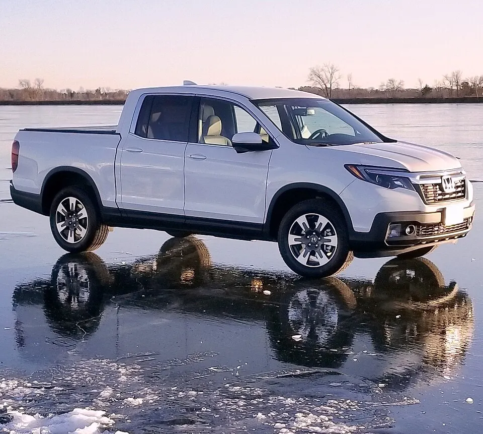 2018 Honda Ridgeline RTL-T-on ice, photographed in United States