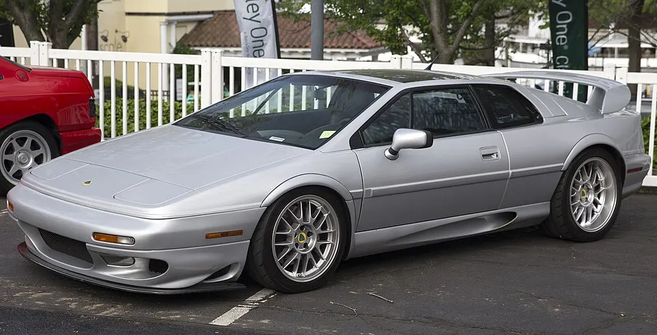 2003 Lotus Esprit V8 in Arctic Silver Metallic, front left, photographed in United States