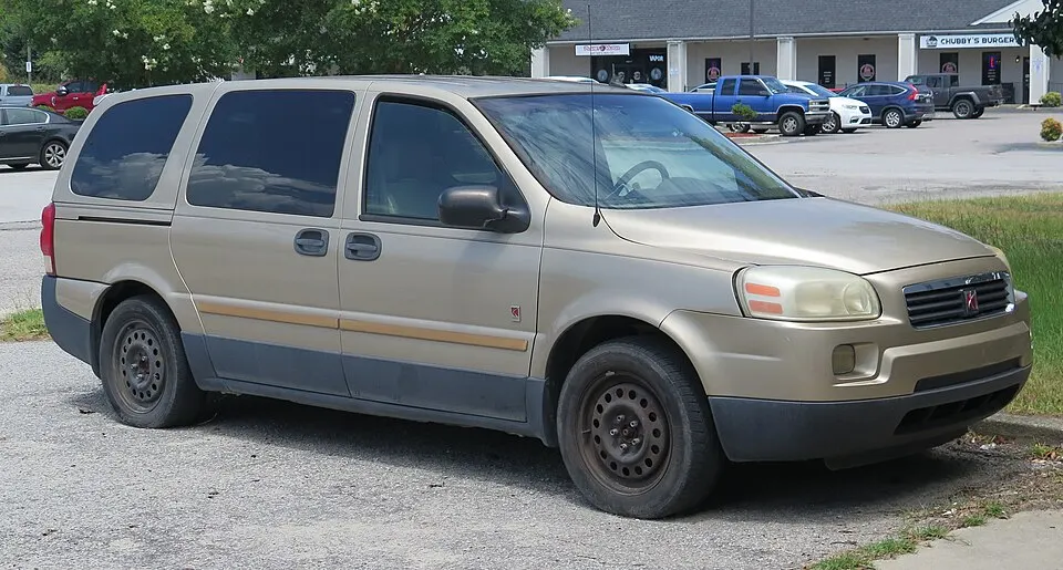 2005 Saturn Relay in Bronze Mist, front right, 07-13-2025, photographed in United States