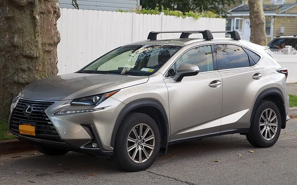 2019 Lexus NX 300 in Atomic Silver Metallic, front left, photographed in United States
