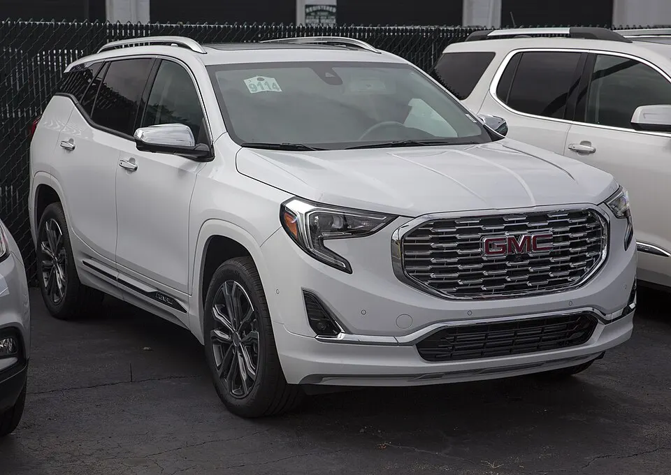 2018 GMC Terrain Denali, front right, photographed in United States