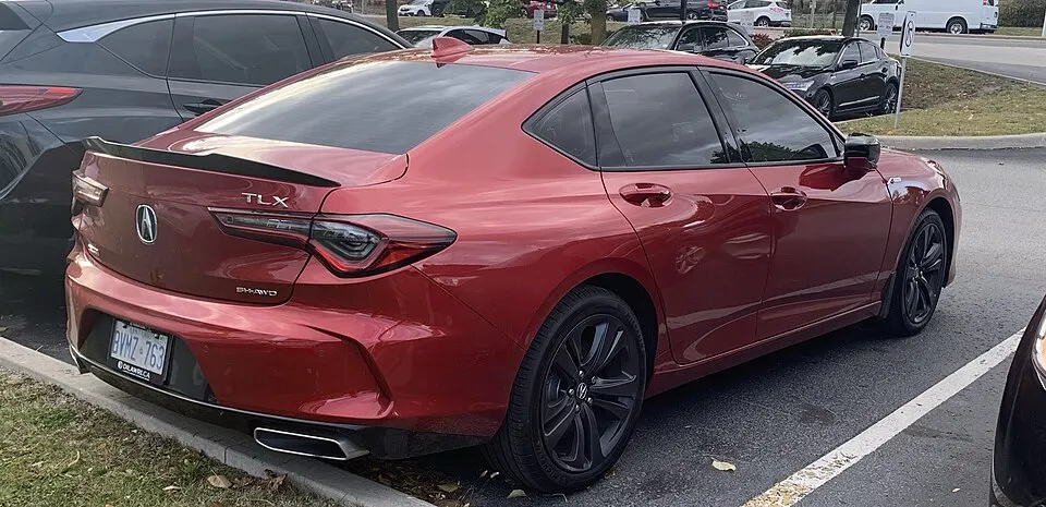 2021 Acura TLX red, photographed in Canada