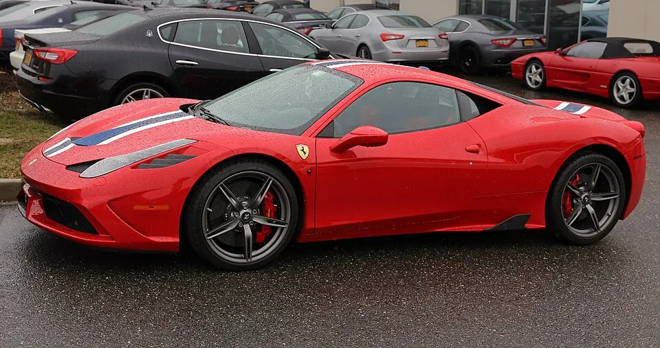 2015 Ferrari 458 Speciale, front left, photographed in United States