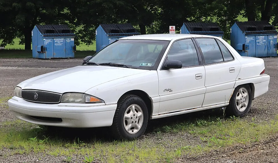 1997 Buick Skylark Custom in Bright White, front left, 06-28-2026, photographed in United States