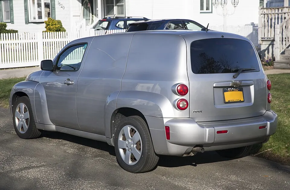 2008 Chevrolet HHR LS Panel Van in Silverstone, front left, photographed in United States