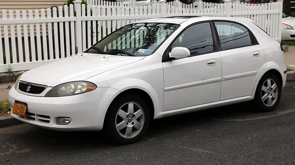 2005 Suzuki Reno LX, white (front left), photographed in United States