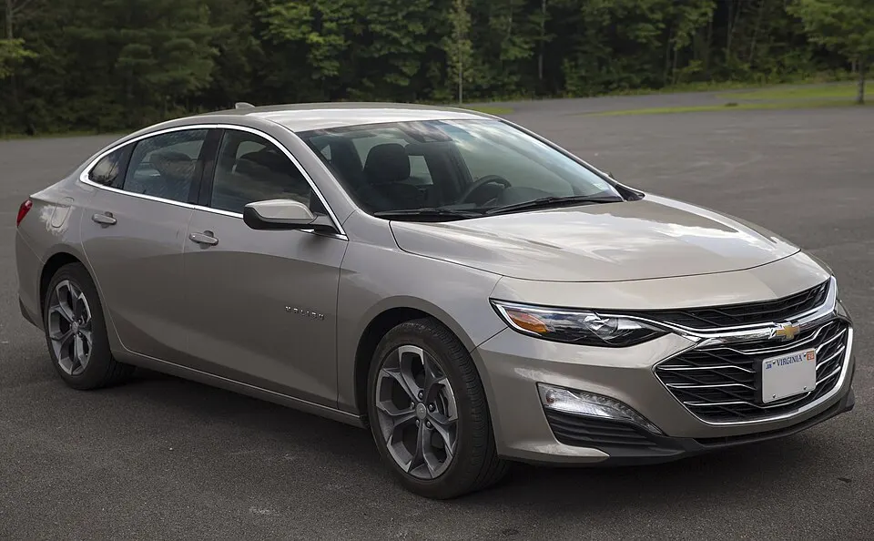 2024 Chevrolet Malibu LT in Moonstone Gray Metallic, front right, photographed in United States