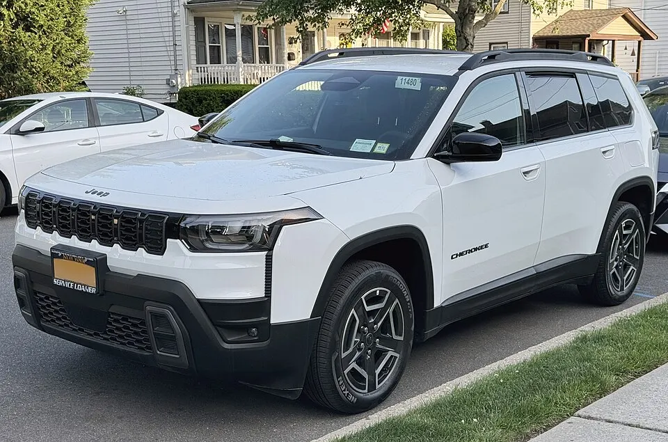 2026 Jeep Cherokee Laredo in Bright White, front left, photographed in United States