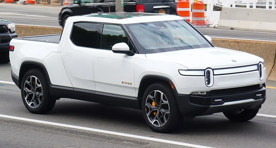 2022 Rivian R1T (in Glacier White), front 6.21.22, photographed in United States