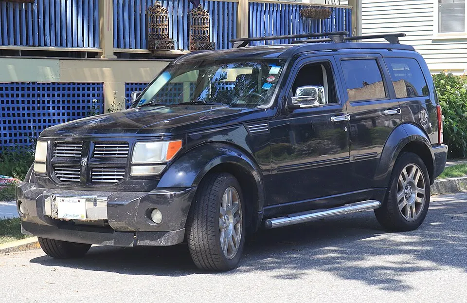 2008 Dodge Nitro RT in Brilliant Black Crystal Pearlcoat, front left, 07-04-2026, photographed in United States