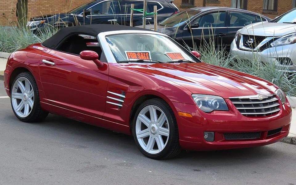2005 Chrysler Crossfire Limited Roadster, front right, 08-27-2023, photographed in United States