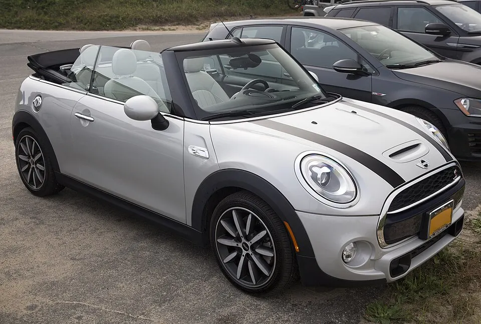 2017 Mini Cooper S Cabrio, East Hampton (front right), photographed in United States