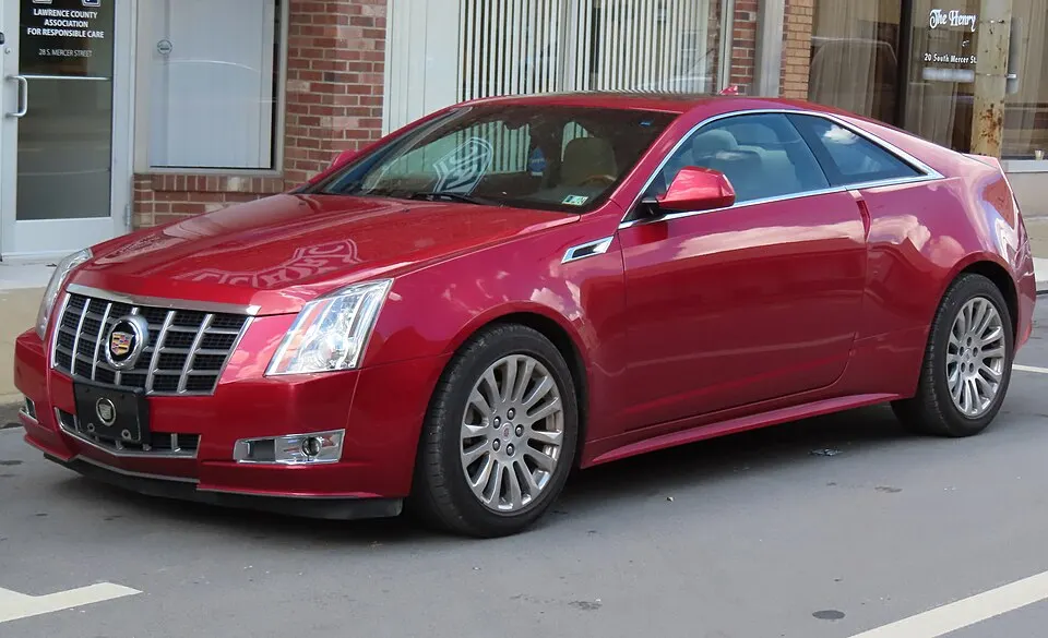 2012 Cadillac CTS coupe with Premium Collection, front left, 08-27-2023, photographed in United States
