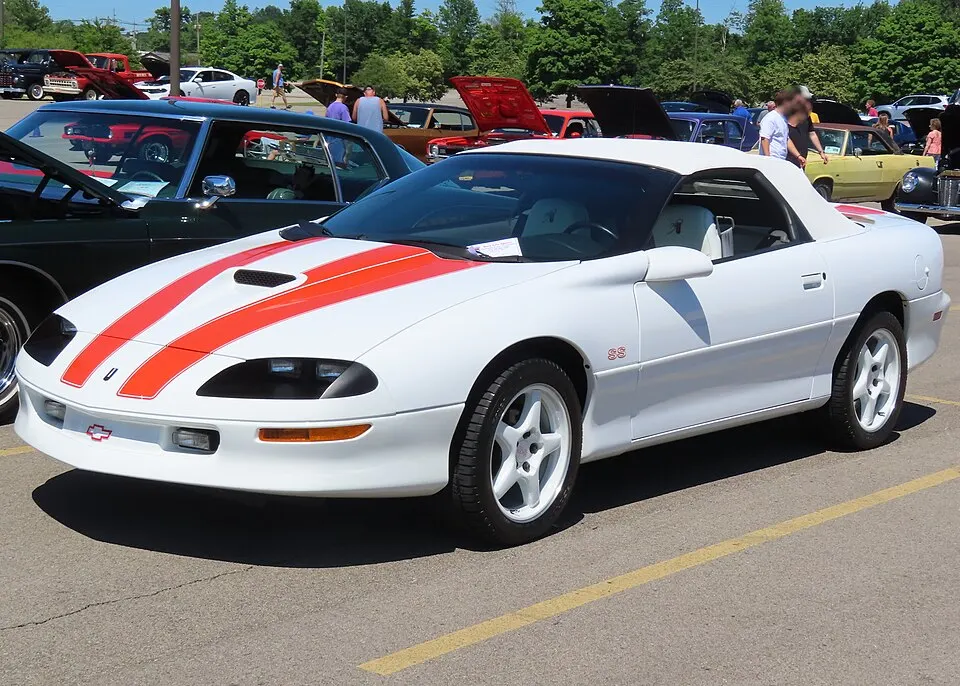 1997 Chevrolet Camaro SS 30th Anniversary Edition convertible, front left, 06-15-2024, photographed in United States