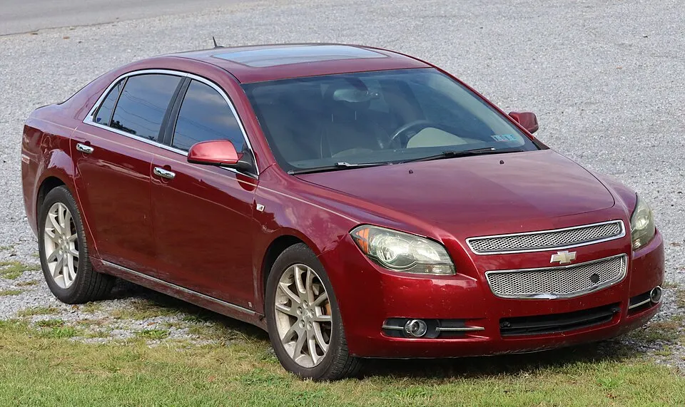 2008 Chevrolet Malibu LTZ in Red Jewel Tintcoat, front right, 09-19-2026, photographed in United States