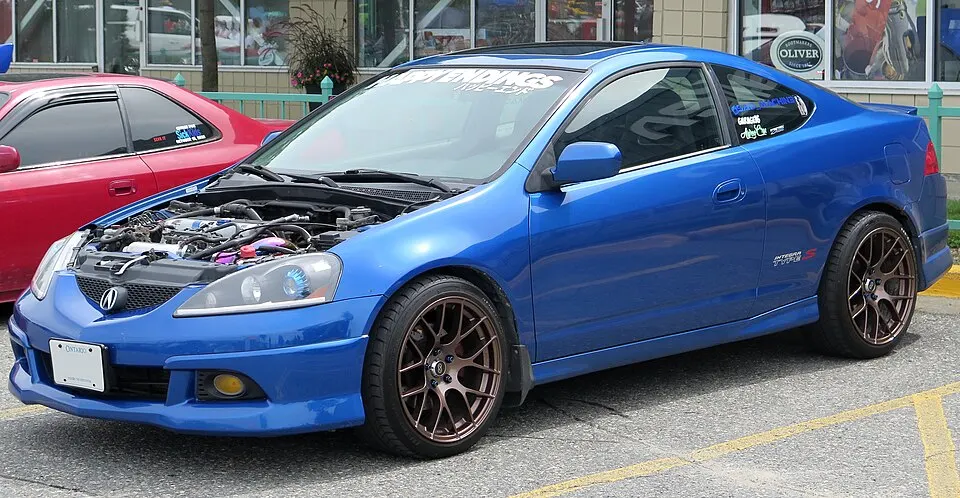 2005 Acura RSX Type-S A-Spec in Vivid Blue, Front Left, 08-14-2022, photographed in Canada