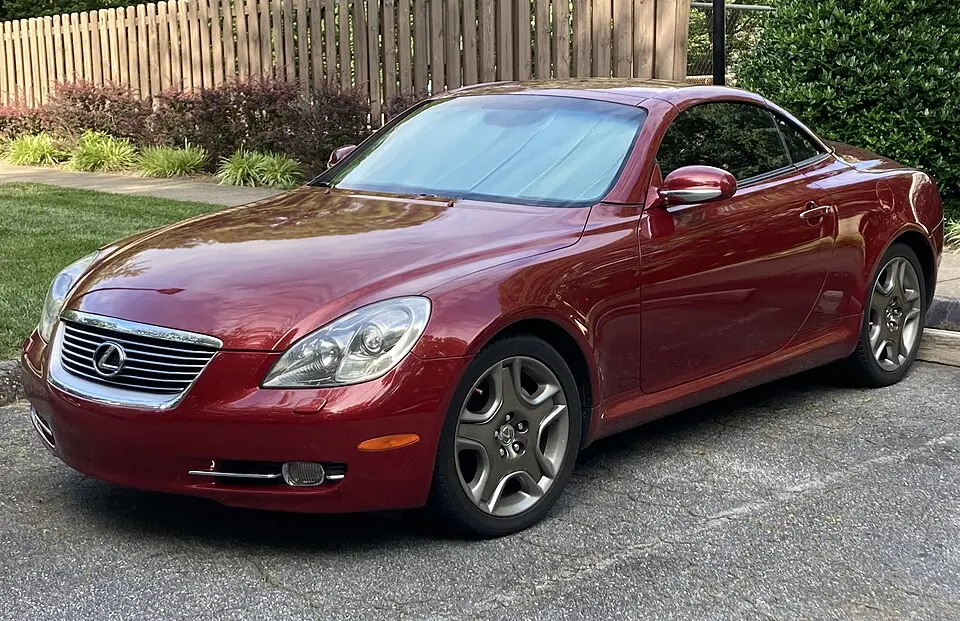 2006 Lexus SC 430 in Matador Red Mica, front left, photographed in United States