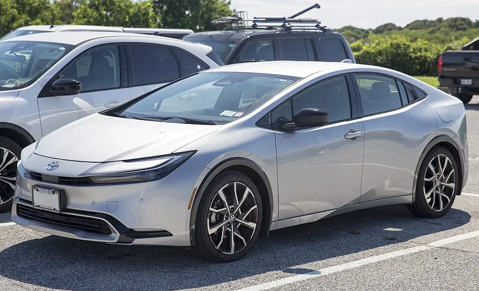 2024 Toyota Prius Prime XSE PHEV in Cutting Edge Metallic, front left, photographed in United States