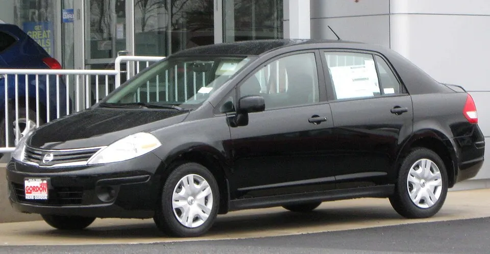 2010 Nissan Versa 1.8S sedan -- 03-14-2010, photographed in United States